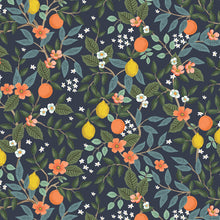 Load image into Gallery viewer, Citrus Grove in Navy by Rifle Paper Co. Available at globalfibershop.com.
