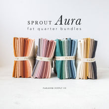 Load image into Gallery viewer, Fan favorite, Sprout Wovens are our most popular earthy woven with just the right color tones and earthy texture.&nbsp; Now offered in smaller color stories as part of the new Precut Aura Fat Quarter Bundle series.&nbsp; Each color story emits a particular aura and looks dazzling at the same time.&nbsp; Cozy, earthy, small bites of color offered in fat quarters, perfect for quilters! Sold at globalfibershop.com.
