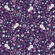 Flower Show Botanical Jewel from Liberty of London fabrics transports us to a magical garden oasis, planted with the prettiest shades of roses, lavender, dahlias in rich, vivid jewel tones that resemble semi-precious stones. Available at globalfibershop.com.