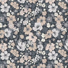 Load image into Gallery viewer, Flower Show Pebble offers a fresh approach to a neutral palette –Soft moss greens, buttercup yellows and pale blush pinks sit harmoniously against cooler greys and charcoals. Flower Show Pebble from Liberty of London is sold at globalfibershop.com.
