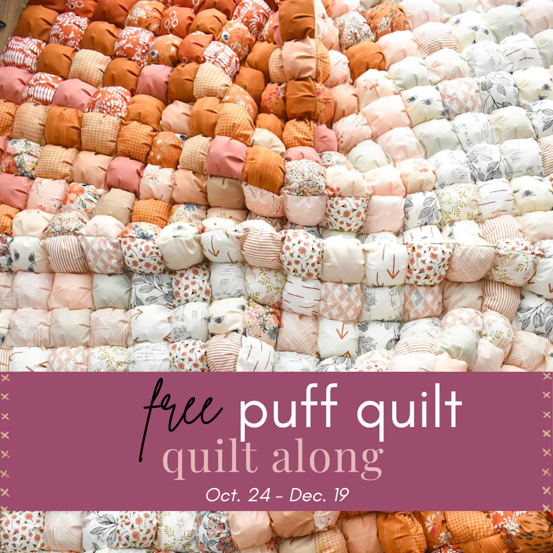 River Blues store Bundle 2.0 - Lo & Behold Puff Quilt Kit - Fat quarter, quarter yard and half yard bundles