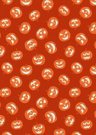Haunted House | Pumpkin faces on orange