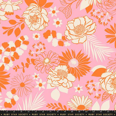 Reverie Quilt Backs feature Melody Miller florals in modern shades.  Manufactured by Ruby Star Society and sold at globalfibershop.com
