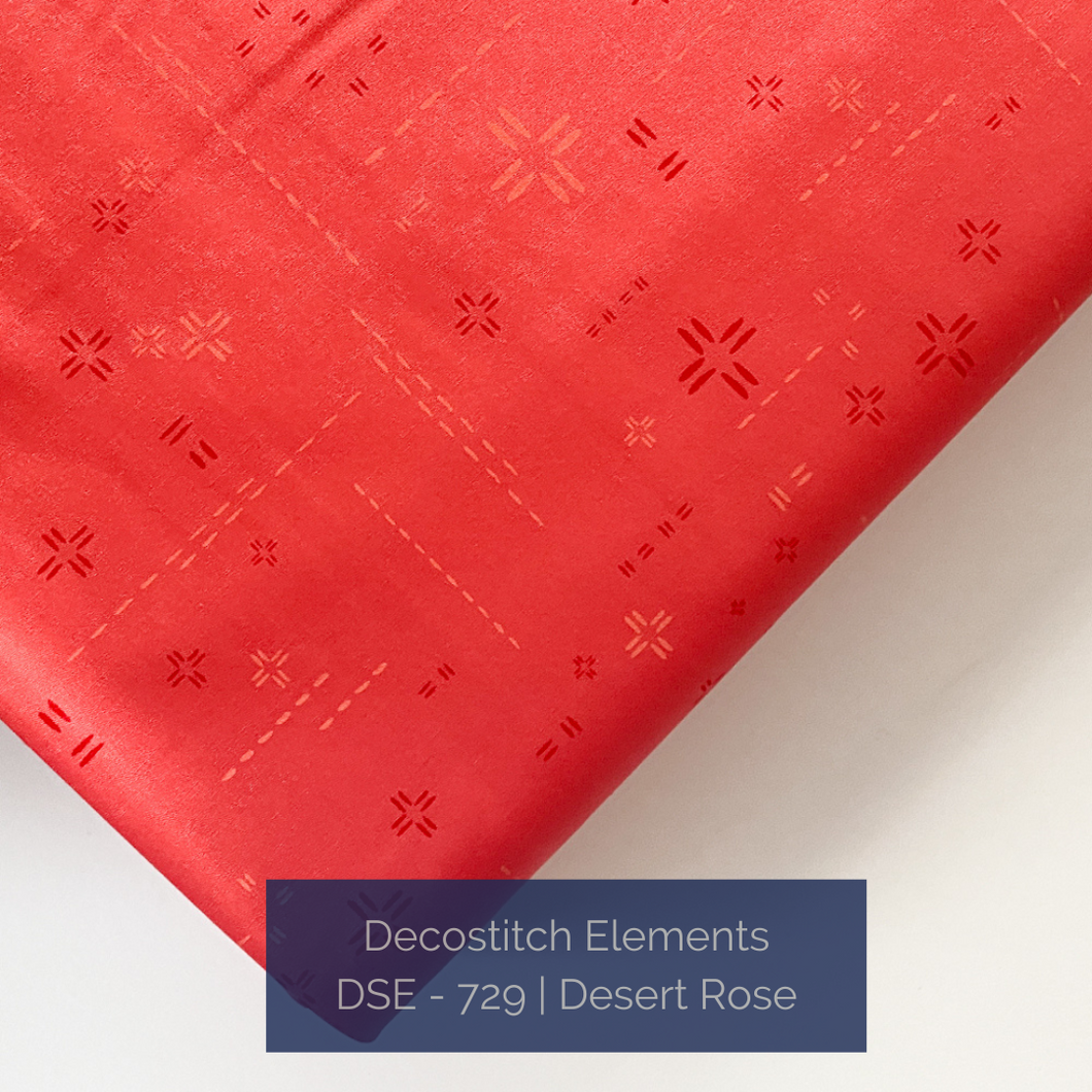 Close up of decostitch elements in desert rose.