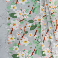 Gander the trees that produce the most beautiful of blooms, attracting lovely birds, butterflies, and bees to drink nectar, play in pollen, and seek shelter in their branches. Flowering trees features 13 prints on undyed organic cotton poplin. Sold at globalfibershop.com