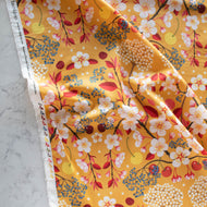 Gander the trees that produce the most beautiful of blooms, attracting lovely birds, butterflies, and bees to drink nectar, play in pollen, and seek shelter in their branches. Flowering trees features 13 prints on undyed organic cotton poplin. Sold at globalfibershop.com