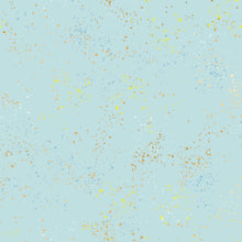 Load image into Gallery viewer, Speckled, brought to you by RSS designer Rashida Coleman Hall, features subtle speckled, (some metallic) blenders.  We liken &quot;speckled&quot; to your happiest accident paint splatter turned perfect fabric background or blender.  Polar is an ice blue background.
