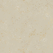 Load image into Gallery viewer, Speckled, brought to you by RSS designer Rashida Coleman Hall features subtle speckled, some metallic, blenders.  We liken &quot;speckled&quot; to your happiest accident paint splatter turned perfect fabric background or blender. Natural is a neutral greige background with gold, grey and white speckles.
