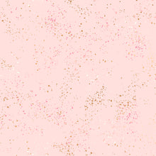 Load image into Gallery viewer, Speckled, brought to you by RSS designer Rashida Coleman Hall features subtle speckled, some metallic, blenders.  We liken &quot;speckled&quot; to your happiest accident paint splatter turned perfect fabric background or blender. New Pale Pink is a pink background with mauve, pink and gold speckles.
