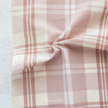 Load image into Gallery viewer, Introducing the Arcade Wovens collection by Fableism Supply Company.  Arcade Wovens  features 15 shades of yarn-dyed wovens in Fabelism&#39;s signature earth tone palette inspired by natural elements .  Soft rose showcases cream and muted soft pink tones.These plaids are excellent staples in quilting, homewares and garments and make gorgeous quilt backs.
