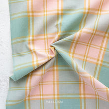 Load image into Gallery viewer, Introducing the Arcade Wovens collection by Fableism Supply Company.  Arcade Wovens  features 15 shades of yarn-dyed wovens in Fabelism&#39;s signature earth tone palette inspired by natural elements .  Candy highlights teal, saffron and pink tones.  These plaids are excellent staples in quilting, homewares and garments and make gorgeous quilt backs.
